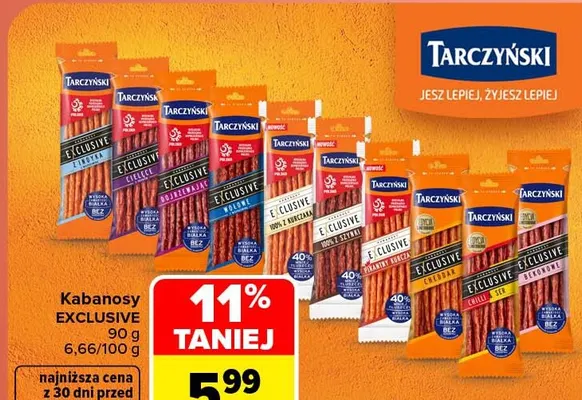 Kabanosy Exclusive Tarczyński promocja w Carrefour
