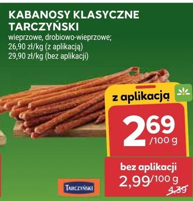 Kabanosy klasyczne wieprzowe, drobiowo-wieprzowe promocja w Stokrotka