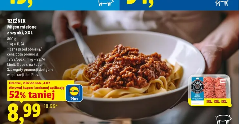 Mięso mielone z szynki XXL Rzeźnik promocja w Lidl