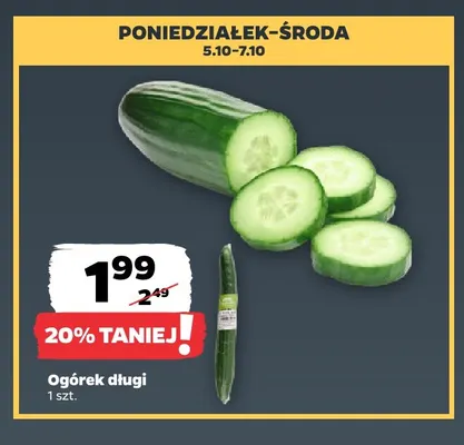 Ogórek długi promocja w Netto