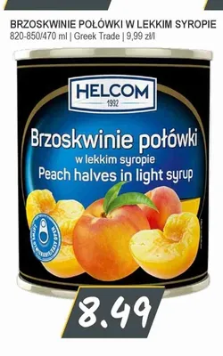 Brzoskwinie połówki w lekkim syropie Helcom promocja w Słoneczko