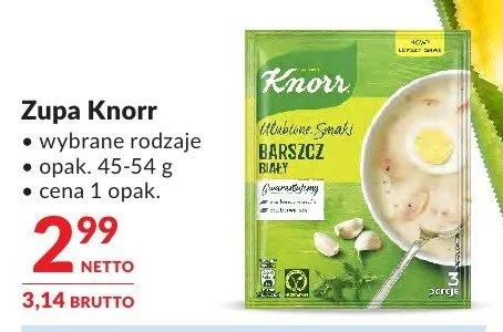 Zupa Knorr wybrane rodzaje promocja w Makro