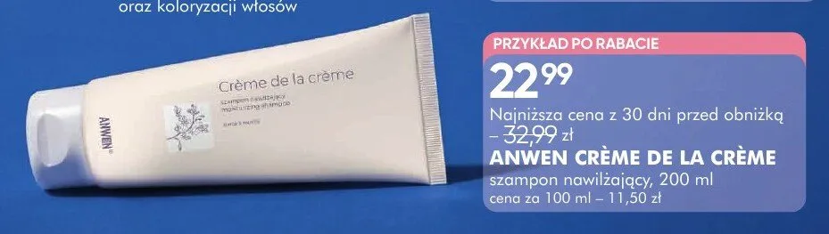 Szampon nawilżający Anwen Crème de la Crème promocja w Super-Pharm