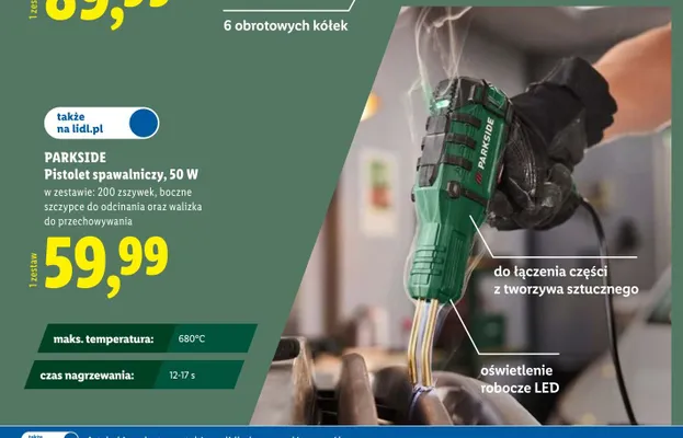 Pistolet spawalniczy 50W PARKSIDE promocja w Lidl