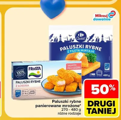 Paluszki rybne z łososia Frosta promocja w Carrefour Market