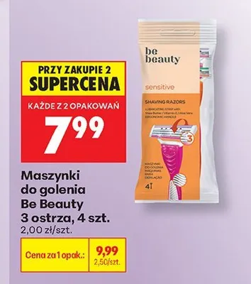 Maszynki do golenia Be Beauty 3 ostrza 4-pak promocja w Biedronka