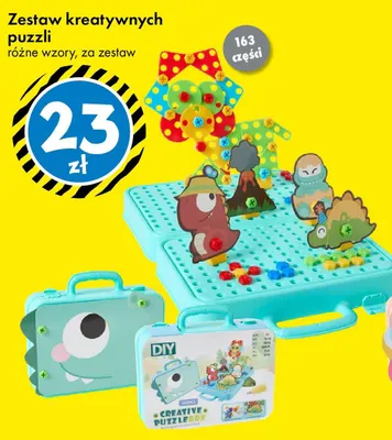 Zestaw kreatywnych puzzli różne wzory, za zestaw promocja w Tedi