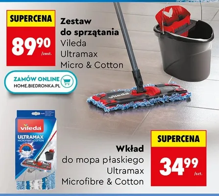 Zestaw do sprzątania Vileda Ultramax Micro & Cotton promocja w Biedronka