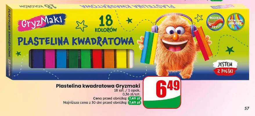 Plastelina kwadratowa Gryzmaki promocja w Dino