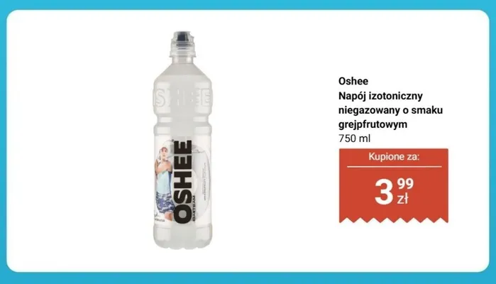 Napój izotoniczny niegazowany Oshee o smaku grejpfrutowym promocja w Biedronka