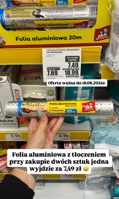 Folia aluminiowa tłoczona Jan Niezbędny promocja w Dino