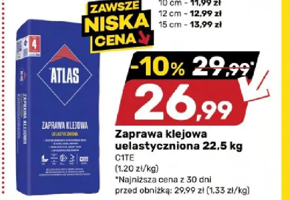Zaprawa klejowa uelastyczniona Atlas promocja w Bricomarche