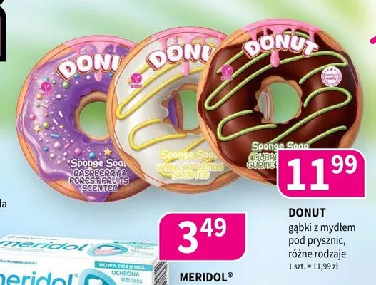 Gąbka z mydłem pod prysznic Donut promocja w Drogerie Polskie