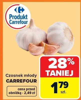 Czosnek młody promocja w Carrefour