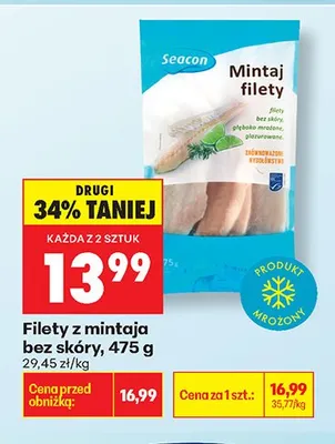 Filety z mintaja bez skóry Seacon promocja w Biedronka