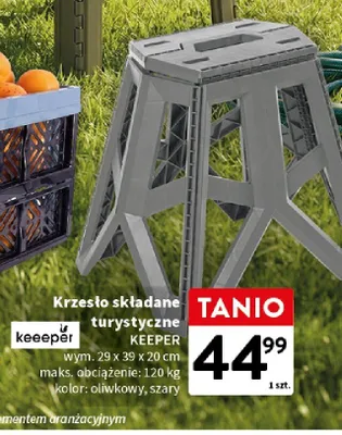 Krzesło składane turystyczne KEEPER 29x39x20 cm promocja w Intermarche