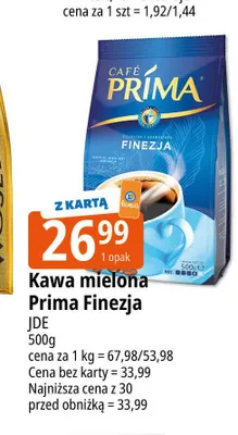 Kawa mielona Prima Finezja promocja w Leclerc