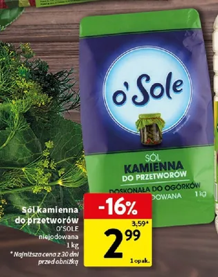 Sól kamienna do przetworów O'Sole promocja w Intermarche
