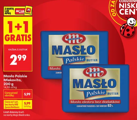 Masło Polskie Mlekovita promocja w Biedronka