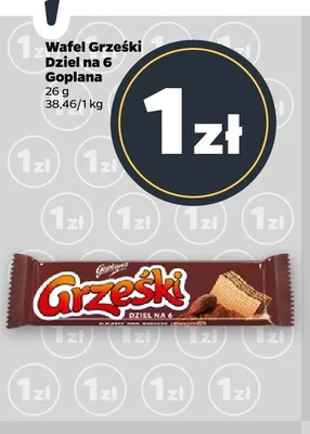 Wafel Grześki Dziel na 6 promocja w Netto