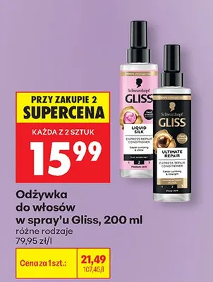 Odżywka do włosów w sprayu różne rodzaje promocja w Biedronka