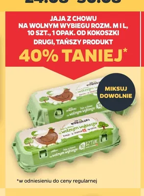 Jajka kurze z chowu na wolnym wybiegu rozmiar L Od Kokoszki promocja w Netto