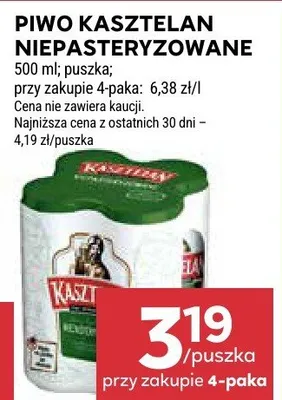 Piwo Kasztelan Niepasteryzowane promocja w Stokrotka