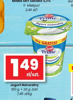 Jogurt naturalny Primo Zott promocja w emma MARKET
