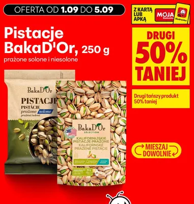 Pistacje prażone niesolone BakaD'Or promocja w Biedronka
