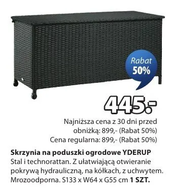 Skrzynia na poduszki ogrodowe promocja w Jysk