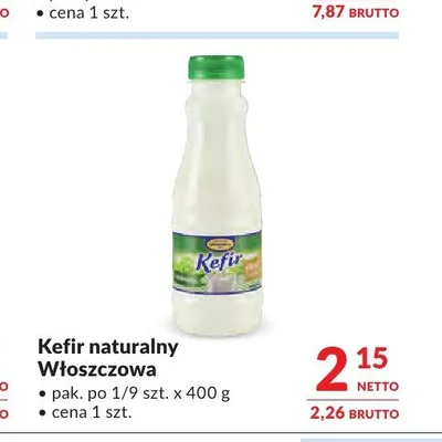 Kefir naturalny Włoszczowa promocja w Makro
