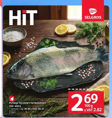 Pstrąg tęczowy patroszony promocja w Selgros