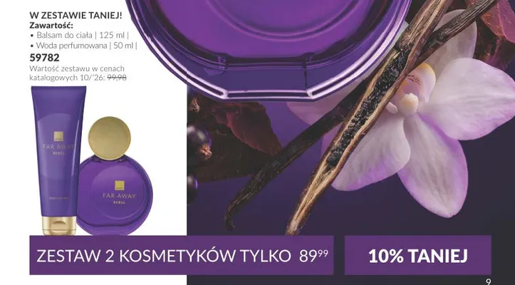 Zestaw balsam do ciała + woda perfumowana Far Away Rebel Avon promocja w AVON