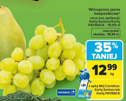 Winogrono jasne bezpestkowe Carrefour Market promocja w Carrefour Market