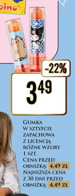 Gumka w sztyfcie zapachowa z licencją promocja w Dino