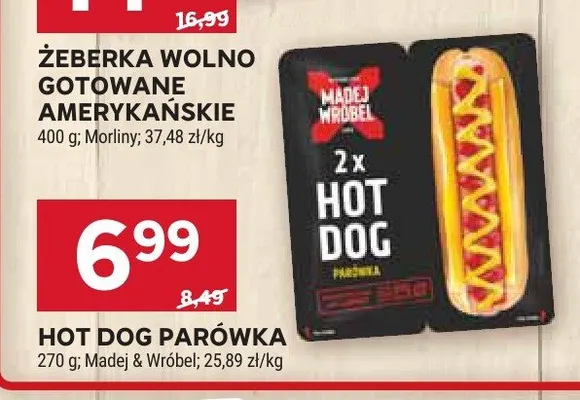 Hot dog parówka Madej & Wróbel promocja w Stokrotka