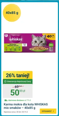 Karma mokra dla kota Whiskas mix smaków 40-pak promocja w ERLI