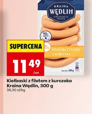 Kiełbaski z filetem z kurczaka Kraina Wędlin promocja w Biedronka
