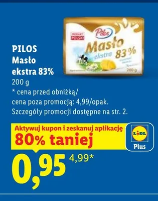 Masło ekstra 83% promocja w Lidl