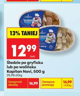 Śledzie po gryficku Kapitan Navi promocja w Biedronka