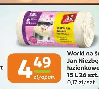 Worki na śmieci Jan Niezbędny łazienkowe zapachowe 15 l promocja w Społem Częstochowa