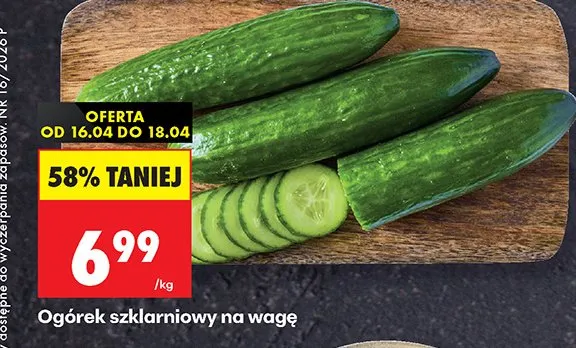 Ogórek szklarniowy na wagę promocja w Biedronka
