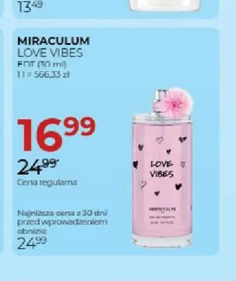 Woda toaletowa Miraculum Love Vibes EDT promocja w Drogerie Jawa