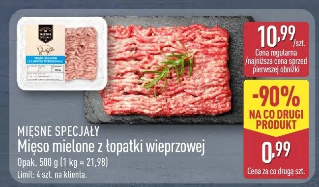 Mięso mielone z łopatki wieprzowej promocja w Aldi