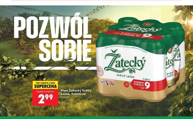 Piwo Žatecký Světlý Ležák 9-pak promocja w Biedronka