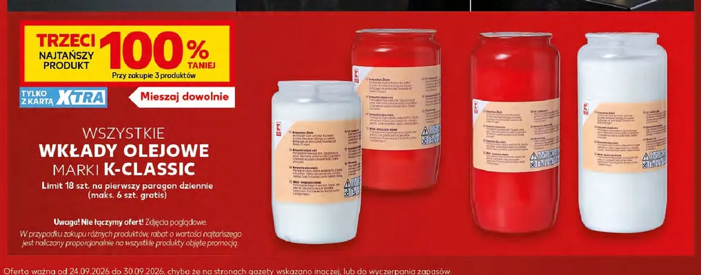 Wkłady olejowe marki K-Classic promocja w Kaufland