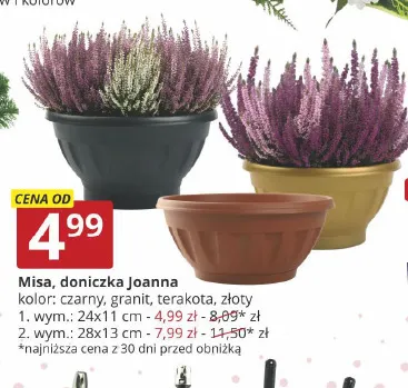 Misa doniczka Joanna 28x13 cm promocja w Prymus AGD