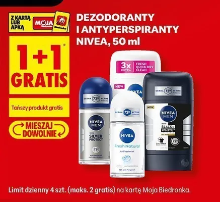 Dezodorant roll-on Nivea Men Silver Protect promocja w Biedronka