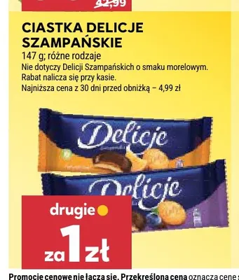 Ciastka Delicje Szampańskie promocja w Stokrotka