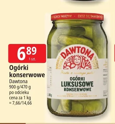 Ogórki konserwowe luksusowe Dawtona promocja w Leclerc
